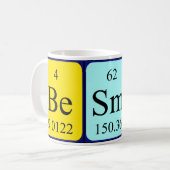 Mug de nom de table périodique Besmir (Devant gauche)