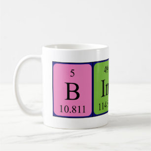 Mug de nom de table périodique bindu