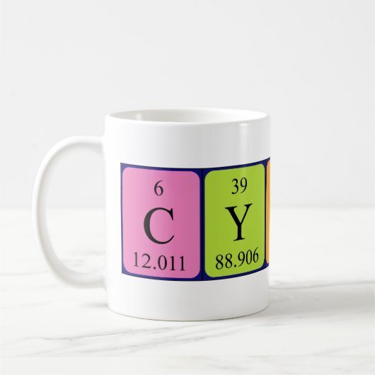 Mug de nom de table périodique de Cydney (Gauche)