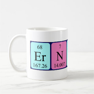 Mug de nom de table périodique de l'erreur