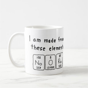 Mug de nom de table périodique de Noora