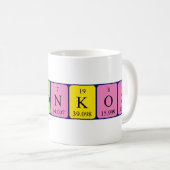 Mug de nom de table périodique Domonkos (Devant droit)