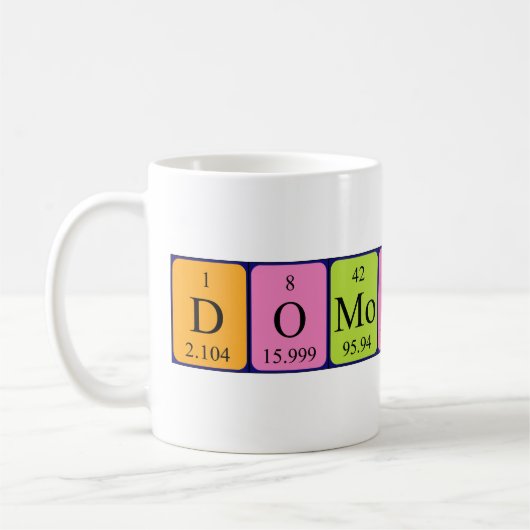 Mug de nom de table périodique Domonkos (Gauche)