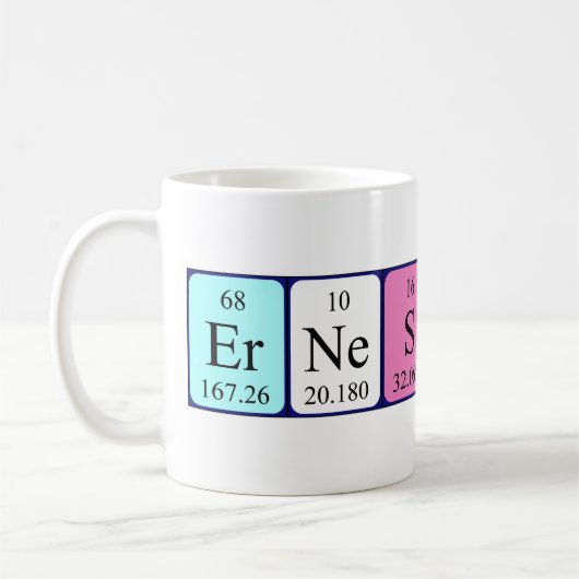 Mug de nom de table périodique Ernestina (Gauche)