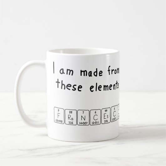 Mug de nom de table périodique Francesco (Gauche)