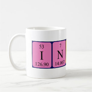 Mug de nom de table périodique Indira