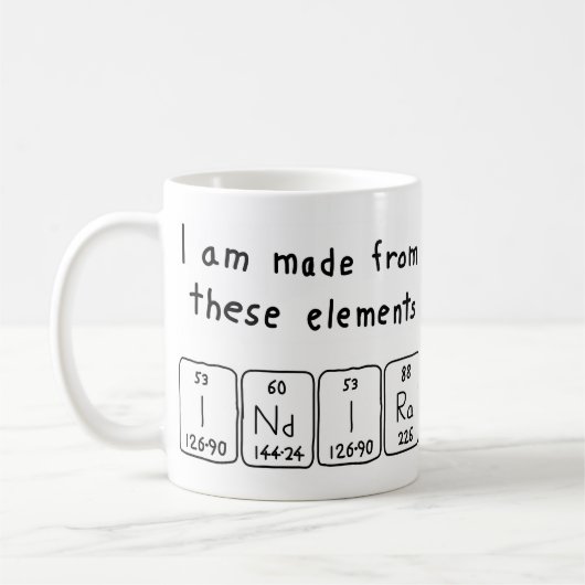 Mug de nom de table périodique Indira (Gauche)