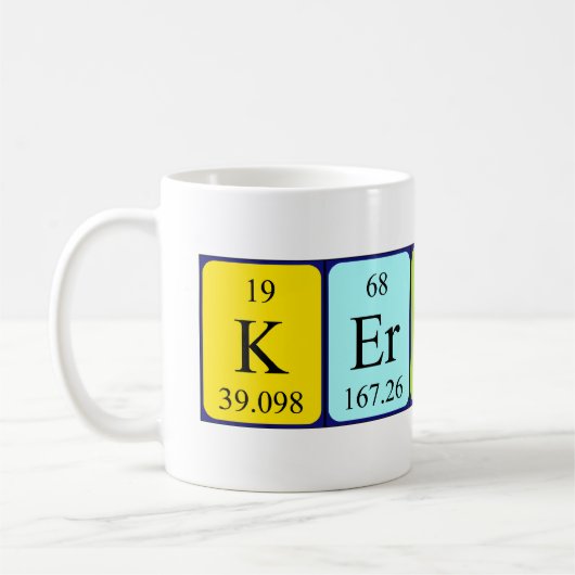 Mug de nom de table périodique Kervin (Gauche)