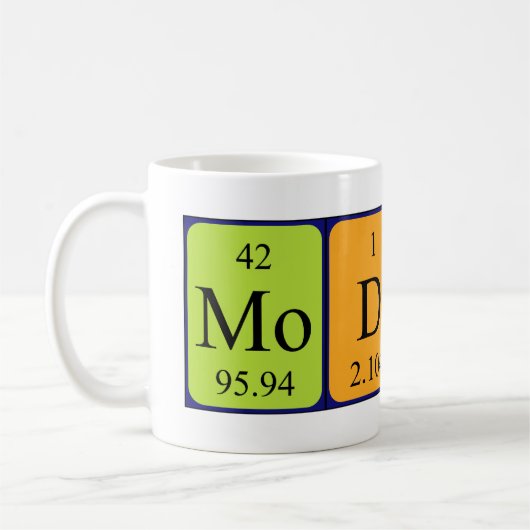 Mug de nom de table périodique Modeste (Gauche)