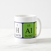 Mug de nom de table périodique Nathaly (Devant droit)