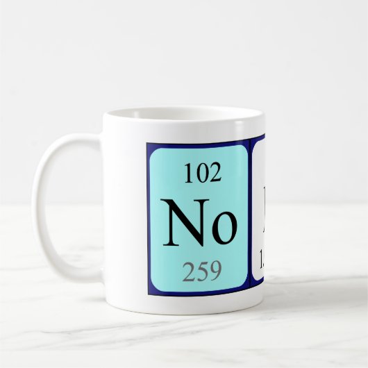 Mug de nom de table périodique Noham (Gauche)