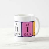 Mug de nom de table périodique Rashid (Devant droit)