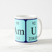 Mug de nom de table périodique Samu (Devant droit)