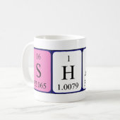 Mug de nom de table périodique Shari (Devant gauche)