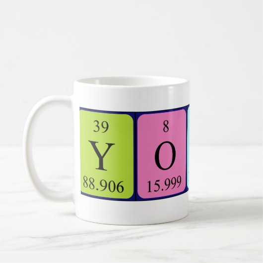 Mug de nom de table périodique Youko (Gauche)