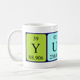 Mug de nom de table périodique Yuki