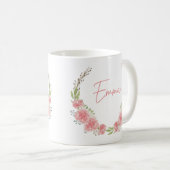 Mug de nom floral personnalisé (Devant droit)