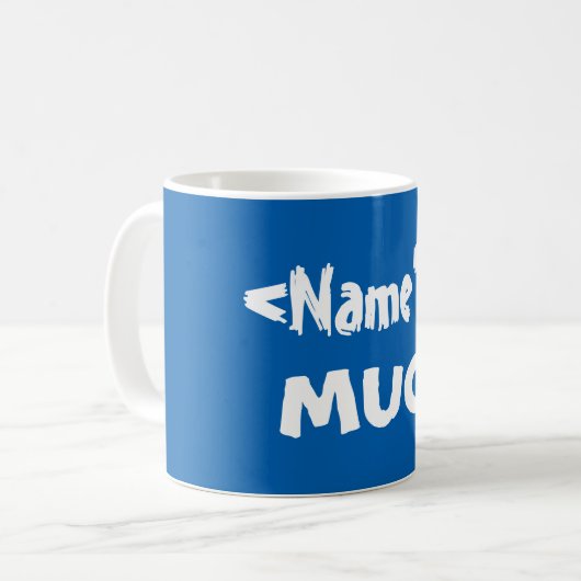 Mug de nom personnalisé bleu (Devant gauche)