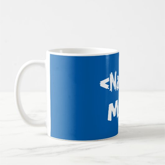 Mug de nom personnalisé bleu (Gauche)