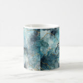 Mug de nom personnalisé Blue Gold (Centre)