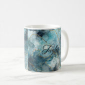 Mug de nom personnalisé Blue Gold (Devant droit)