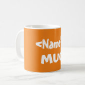 Mug de nom personnalisé orange (Devant gauche)