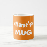 Mug de nom personnalisé orange