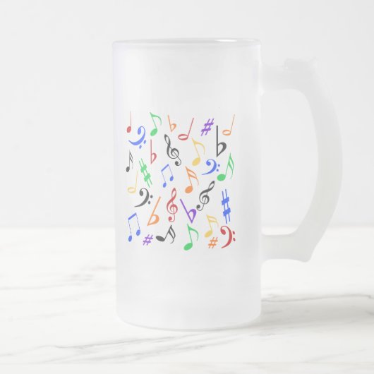 Mug de notes musicales - Verre dépoli (Droit)
