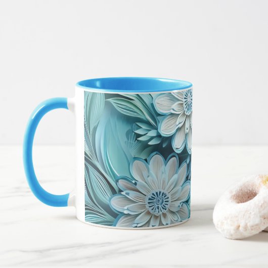 Mug de papier coupé bleu (Avec donut)