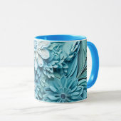 Mug de papier coupé bleu (Devant droit)