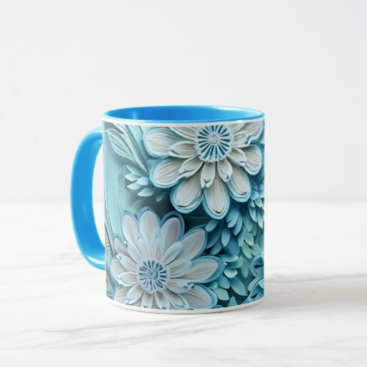 Mug de papier coupé bleu (Devant gauche)