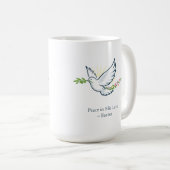 Mug de Pâques personnalisable Colombe avec Branche (Devant droit)