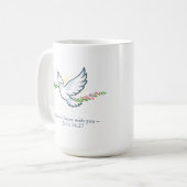 Mug de Pâques personnalisable Colombe avec Branche (Devant gauche)