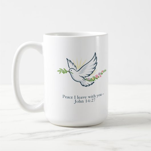 Mug de Pâques personnalisable Colombe avec Branche (Gauche)