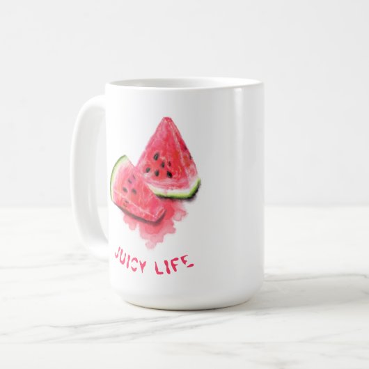 Mug de pastèque douce - Texte personnalisé (Devant gauche)