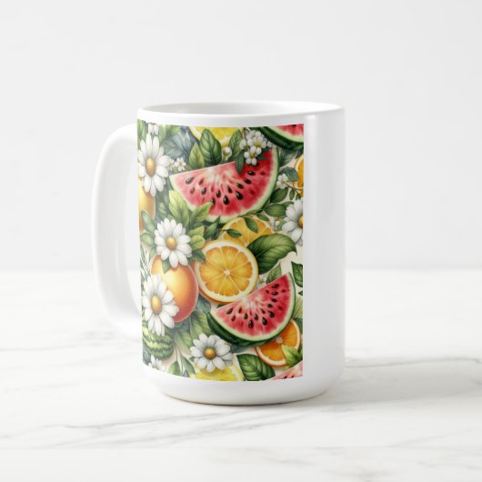Mug de pastèque, Mug d'été, Café design au citron (Devant gauche)