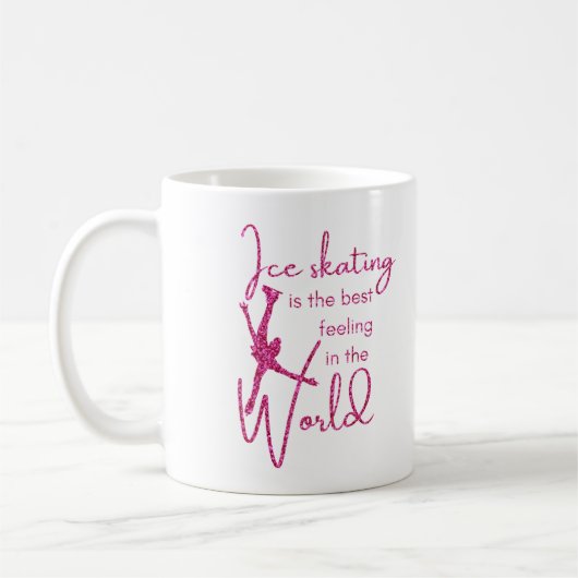 Mug de patinage sur glace Meilleur étincelle rose (Gauche)