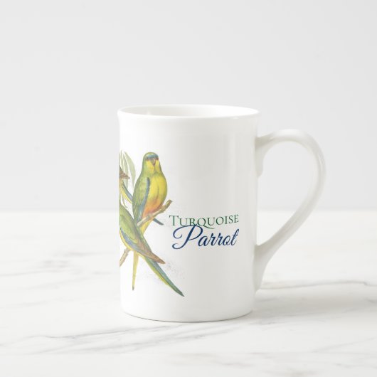 Mug de perroquets turquoise vintage (Droite)