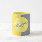 Mug De Personnaliser Jaune Clair Et Gris Doux (Centre)