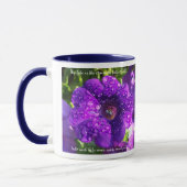 Mug de pétunia pourpre avec citation (Gauche)