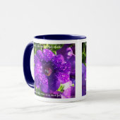 Mug de pétunia pourpre avec citation (Devant gauche)