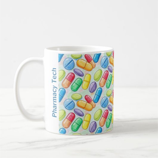 Mug de pharmacie personnalisée avec une pilule cra (Gauche)