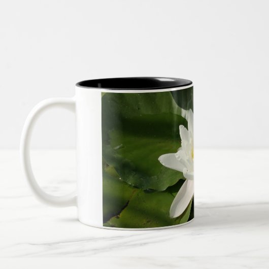 Mug de photo à fleurs de lotus blanc (Gauche)
