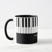 Mug de piano moderne avec nom (Gauche)