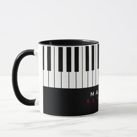 Mug de piano moderne avec nom (Gauche)