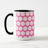 Mug De Pickleball Rose Et Blanc Personnalisé (Gauche)