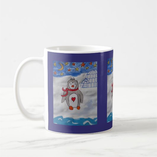 Mug de pingouin à neige d'hiver (Gauche)