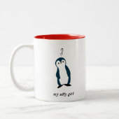 Mug de pingouin confus | Ma fille idiot (Gauche)