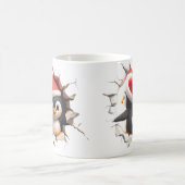 Mug de pingouin de Noël 3D - Fête festive mignonne (Centre)