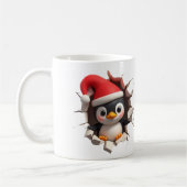 Mug de pingouin de Noël 3D - Fête festive mignonne (Gauche)
